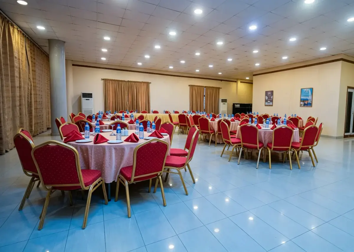 Banquet-style event hall set for a conference at Festival Hotel, Festac Lagos