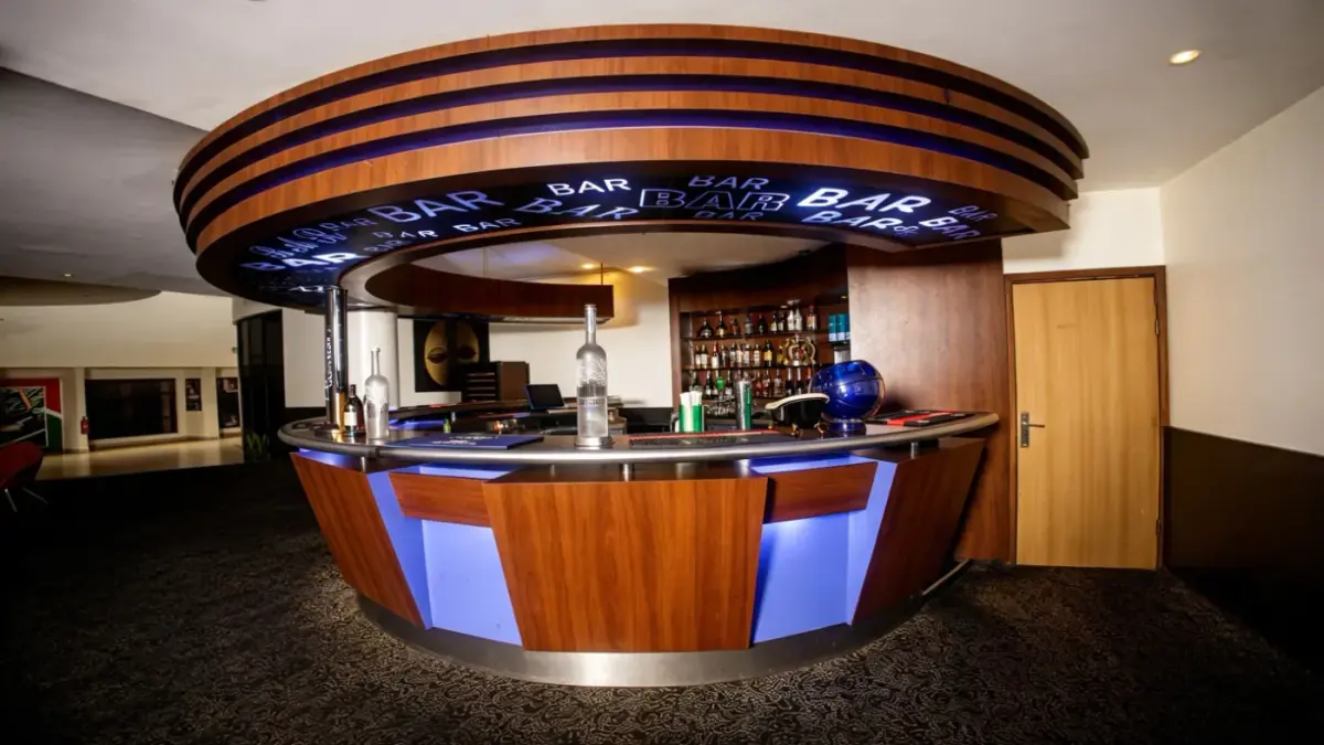 Illuminated circular bar and lounge at Festival Hotel, Festac Lagos